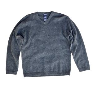 Gant Men's V-Neck Sweater in Charcoal Gray